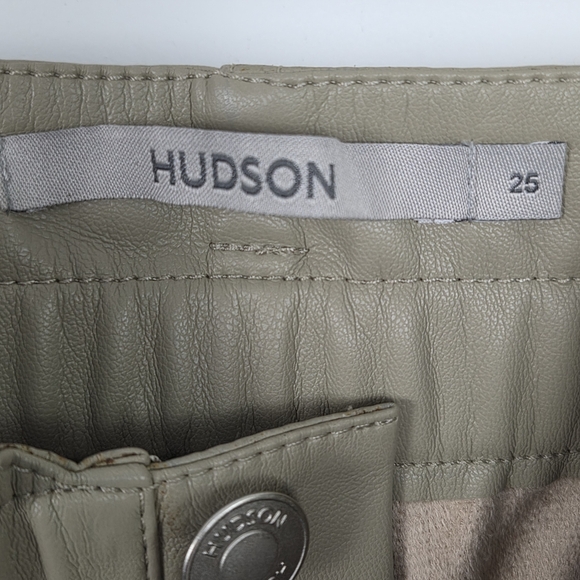 HUDSON REMI Chinchilla Faux Leather High-Rise Paperbag Beige Pants NWT Size 25 - Picture 9 of 12